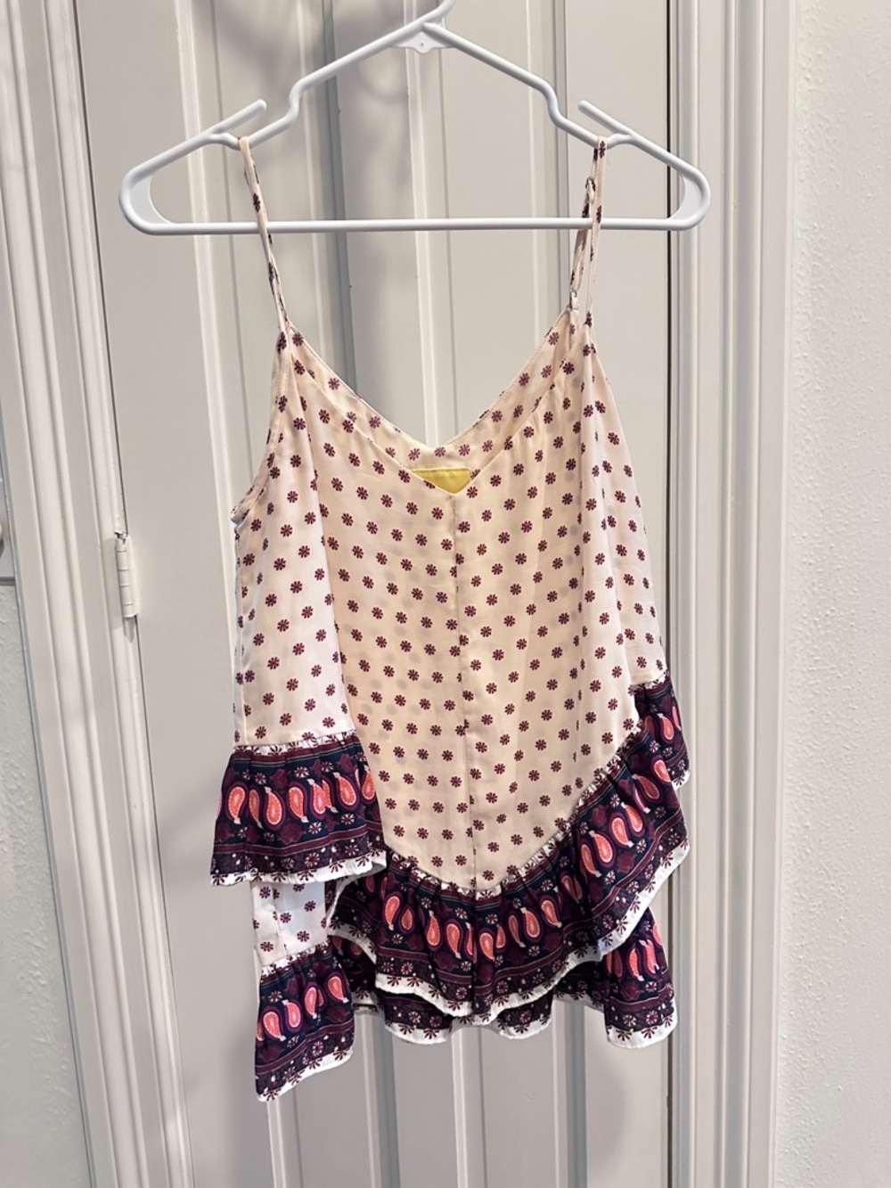 Maeve Cream Floral Print Ruffled Cami